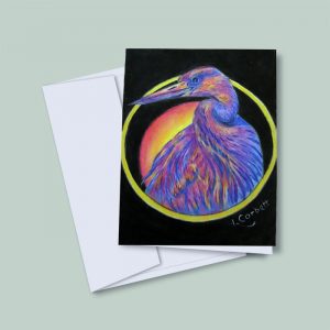 sunset-heron-notecards-lori-corbett-whispering-eagle-studio