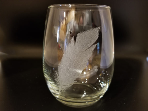 feather wine glass