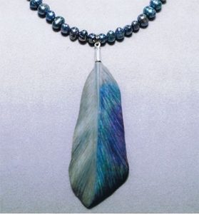 wood duck secondary feather necklace wearable art